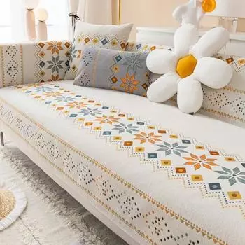Чехол для дивана EIFLOY-Boho, 2-х, 3-х, 4-х местный, Г-образный, шенилл, нескользящие чехлы для дивана из кожи, мягкие, оптовая продажа 70x70