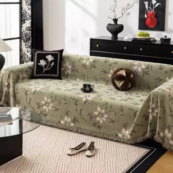 Чехол для дивана EIFLOY-Chenille Flower для гостиной, 4, 5 мест, двустороннее покрывало, защитный чехол для дивана в форме буквы L 180x130