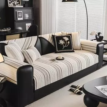 Чехол для дивана EIFLOY-Luxury Striped L Shape, нескользящий, чехлы для диванов из шенилла для гостиной, чехлы для кресел, 1, 2, 3, 4, 5 мест 70x70