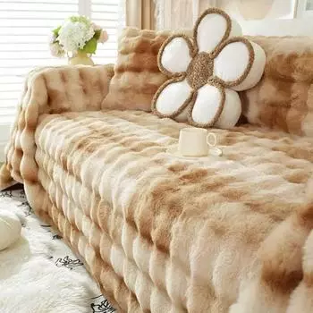 Чехол для дивана EIFLOY Rabbit Plush, 3-местный, мягкий, плотный, полотенце, одеяло, чехол для дивана, зимний, универсальный, цельный, защитный чехол для мебели 180x130