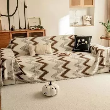 Чехол для дивана EIFLOY-Wavy Pattern Chenille, 3-местный, с защитой от царапин от кошек, чехол для углового дивана в гостиной, полотенце для кресла 180x150