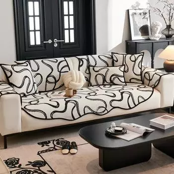 Чехол для дивана Four Seasons Universal Chenille, коврик для дивана с скандинавскими цветами для гостиной, нескользящая подушка для дивана 70x70cm 1pc