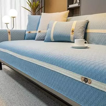 Чехол для дивана Four Seasons Universal, нескользящий жаккардовый чехол для дивана, шенилл, однотонная вышивка, подушка для дивана, спинка 30x50cm pillowcase оранжевый