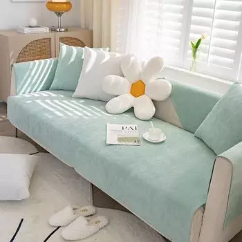 Чехол для дивана Four Seasons, универсальный, нескользящий, простой, для домашних животных, с антипригарным покрытием, для изоляции шерсти, чехол для дивана, чехол для полного покрытия спинки, полотенце 70*70 синий