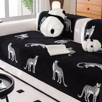 Чехол для дивана Funda Sofa в стиле ретро с леопардовым принтом, подушка для сиденья, современный нескользящий чехол для дивана, коврик для домашнего дивана 70X70cm 1pc