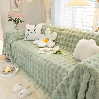 Чехол для дивана Ins Style, зимнее плюшевое полотенце для дивана, высококачественное полотенце для дивана в кремовом стиле, чехол для дивана, все включено 180*130cm