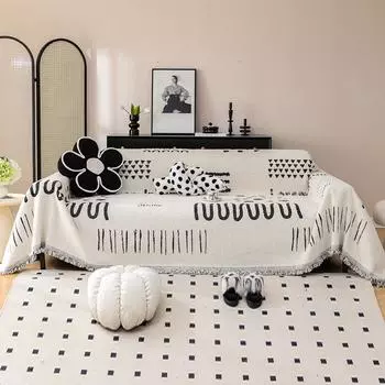Чехол для дивана Ins, устойчивый к царапинам от кошек, чехол для дивана, полотенце для дивана, геометрическое перо, лампа, полное покрытие, одеяло 180*130cm