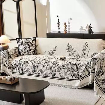 - Чехол для дивана из бархата, на 1, 2, 3, 4 места, мягкий, плотный, плед для дивана, цельный, защитный чехол для кресла, растительный узор 180x130cm