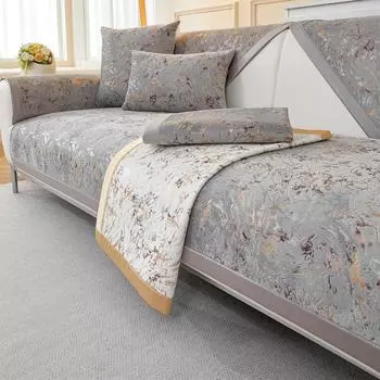 Чехол для дивана из бархата с рисунком и мраморными линиями, противоскользящий, для гостиной, полотенце для дивана, съемный, моющийся, всесезонный 70*70cm