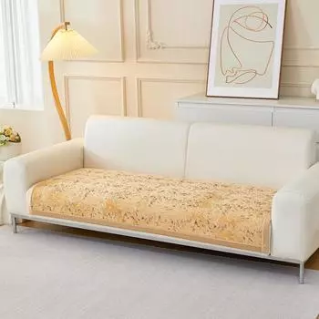 Чехол для дивана из бархата золотистого бронзового цвета с противоскользящим эффектом, чехол для диванной подушки Four Seasons для гостиной, защитное полотенце для дивана 70*70cm жёлтый