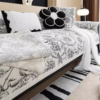 Чехол для дивана из цветочного жаккарда с шениллом, противоскользящий, утолщенный, высококачественный, для гостиной, Г-образный диван, полотенце для домашнего декора 70*70cm