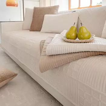 Чехол для дивана из голландского бархата с вышивкой, нескользящий чехол для дивана, осенне-зимний универсальный чехол для дивана, однотонная простая подушка для дивана 70x70