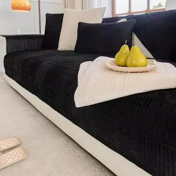 Чехол для дивана из голландского бархата с вышивкой, нескользящий чехол для дивана, осенне-зимний универсальный чехол для дивана, однотонная простая подушка для дивана 70x70cm 1pcs