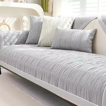 Чехол для дивана из хлопчатобумажного волокна, нескользящие чехлы, однотонный чехол для дивана для гостиной, универсальный диван-полотенце, декор для 1/2/3/4 сидений 70x70cm 1pcs