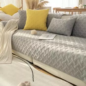 Чехол для дивана из хлопчатобумажной ткани Four Seasons Universal, нескользящая подушка для дивана, комбинированный чехол для дивана в гостиной, дышащее полотенце 70x70cm 1pcs жёлтый