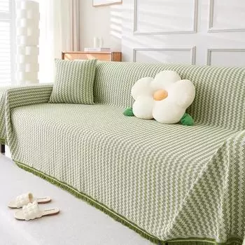 Чехол для дивана из хлопка и льна, ткань для четырех сезонов, универсальный простой современный пылезащитный чехол для дивана, цельный чехол для дивана 180*130cm