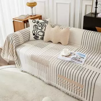 Чехол для дивана из хлопка и льна, стиль Ins, всесезонный универсальный диван, одеяло, полотенце, все включено, универсальный диванный чехол, подушка, полотенце для дивана 180*130cm