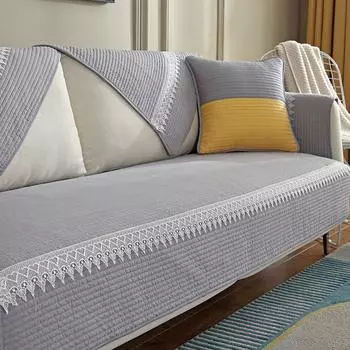 Чехол для дивана из хлопка с вышивкой, нескользящая ткань для подушки, универсальный чехол для дивана в гостиной, жаккардовый чехол для подушки 70x70cm 1pcs