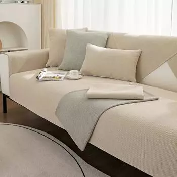 Чехол для дивана из хлопкового льна, нескользящий плетеный коврик для дивана, универсальный чехол для дивана на все сезоны, однотонная подушка для дивана Simplicity, гостиная 70x70cm 1pcs