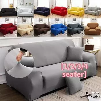 Чехол для дивана из искусственного молочного шелка, однотонный, эластичный, универсальный, всесезонный, мягкий, дышащий, устойчивый к пятнам от домашних животных 1 Seater
