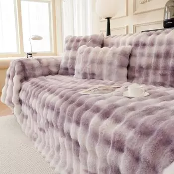 Чехол для дивана из кашемира «Anti-Cat s Paw Bunny», полотенце, зимняя утолщенная флисовая подушка, одеяло, нескользящий чехол для дивана 180*130cm