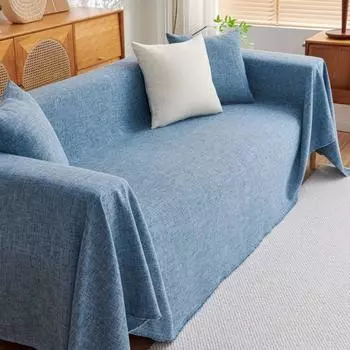 Чехол для дивана из льна Slub, коврик, пледы, гостиная, пара, летнее однотонное одеяло для пикника, кемпинга 180x130