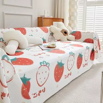 Чехол для дивана из ледяного шелка, летний чехол для дивана с рисунком из мультфильма, чехол для дивана Cute Fun Sha в полной комплектации 180*130cm