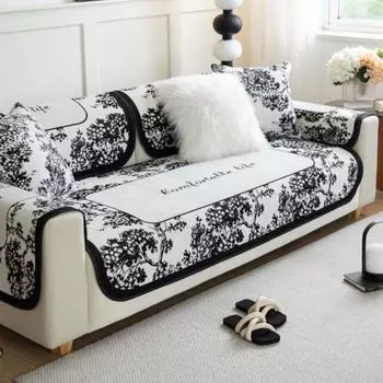 Чехол для дивана из нескользящего листа для гостиной, летний универсальный чехол для диванной подушки из шенилла черного и белого цвета, чехол для дивана, чехол Funda 70X70cm 1pc