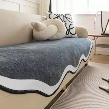 Чехол для дивана из однотонной синели с защитой от царапин для кошек, нескользящий универсальный коврик для дивана, коврик для домашних животных, собак, детей, защитный коврик 70x70cm 1pc