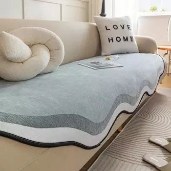 Чехол для дивана из однотонной синели с защитой от царапин для кошек, нескользящий универсальный коврик для дивана, коврик для домашних животных, собак, детей, защитный коврик 70x70cm 1pc хаки