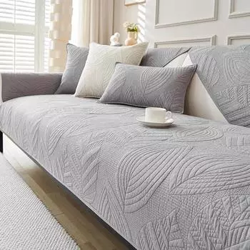 Чехол для дивана из плотного хлопка в скандинавском стиле с принтом листьев, мягкая теплая подушка для дивана для гостиной, нескользящее полотенце, протектор для домашнего декора 70x70 A