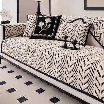 Чехол для дивана из плотного плюша с листьями колосьев пшеницы, жаккардовый чехол, нескользящее полотенце для дивана, подушка для дивана для гостиной, современный H 70x70cm 1pcs