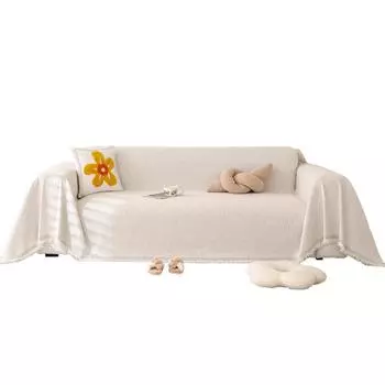 Чехол для дивана из пряжи «Круглый» с новогодним принтом, устойчивый к царапинам от кошек, универсальный чехол для дивана, однотонный чехол для дивана в кремовом стиле 180*130cm