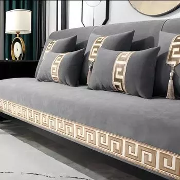 Чехол для дивана из роскошного шенилла в стиле бохо — для всех сезонов, противоскользящий, подходит для домашних животных, современный минималистский дизайн, элегантный геометрический узор, можно стирать в стиральной машине cushion - 45 * 45cm/17.8 * 17.8