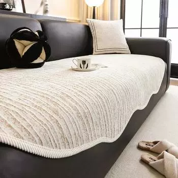 Чехол для дивана из шенилла для гостиной, противоскользящий, универсальный, четыре сезона, коврик для дивана, нестандартная форма, европейская подушка для дивана, домашний декор 90x90