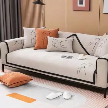 Чехол для дивана из шенилла класса люкс для гостиной, угловой диван, L-образный, полотенце, нескользящий чехол для дивана, чехлы для сидений, 1 шт. 70x70cm 1pc A