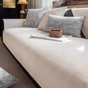 Чехол для дивана из шенилла Light Luxury, нескользящая подушка для дивана Four Seasons, универсальный коврик для дивана, однотонный полосатый коврик для дивана, гостиная 70x70