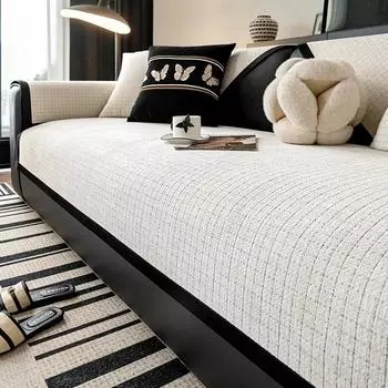 Чехол для дивана из шенилла, нескользящий, классический, клетчатый, подушка для дивана в гостиную, всесезонный, универсальный, чехол для дивана, защитная мебель 70x70