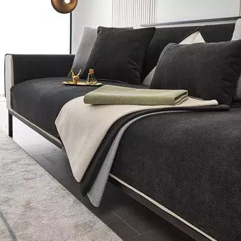 Чехол для дивана из шенилла, однотонный, для гостиной, подушка для дивана, нескользящая, универсальная, текстура, подушка для дивана, подлокотник, спинка, чехол для дивана 70x70cm 1pcs