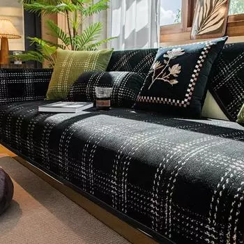 Чехол для дивана из шенилла, однотонный, квадратный, сетчатый, чехлы для дивана, моющиеся, противоскользящие, устойчивые к пятнам, подушки для дивана 70x70cm 1pcs