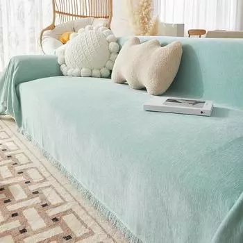 Чехол для дивана из шенилла, однотонный, полотенце, Four Seasons, универсальное многофункциональное, нескользящее одеяло для дивана в стиле Ins 180*130cm