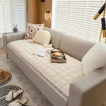 Чехол для дивана из шенилла, однотонный, защитный, устойчивый к царапинам от кошек, нескользящий, роскошный, утолщенный, для дивана, для дома, гостиной 60x60