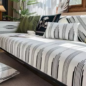 Чехол для дивана из шенилла, полосатый коврик для дивана, однотонные чехлы для дивана для гостиной, универсальные для сезонов, износостойкие подушки для дивана 70x70cm 1pcs