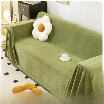 Чехол для дивана из шенилла, полотенце для дивана, нескользящее, устойчивое к царапинам, универсальный чехол для дивана Four Seasons 90*90cm оранжевый