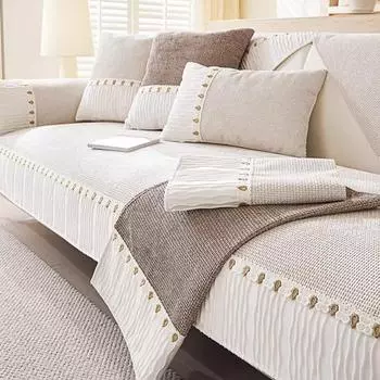 Чехол для дивана из шенилла, противоскользящий, универсальный, для дивана, полотенце для гостиной, пылезащитный, коврик для дивана, протектор мебели, домашний декор 70x70