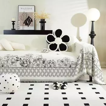 Чехол для дивана из шенилла с 2 подушками, чехлы для дивана для собак, можно стирать, чехол для дивана для питомца с кисточками, чехлы для двухместных кресел, форма L 180x180