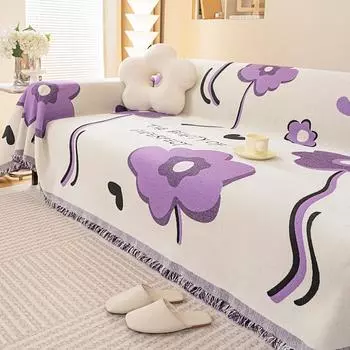 Чехол для дивана из шенилла с цветочным узором, полотенце для дивана с защитой от царапин, универсальная всесезонная ткань для защиты мебели для дивана, спальни, 180x130cm