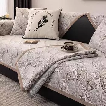 Чехол для дивана из шенилла с цветочным принтом, современный коврик для диванной подушки, универсальное полотенце для дивана, защитное покрытие для мебели в гостиной 70x70