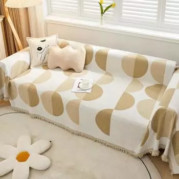 Чехол для дивана из шенилла с геометрическим узором в полоску, полотенце для дивана, чехол для дивана, универсальный чехол для дивана с защитой от царапин от кошек, Four Seasons 180x130