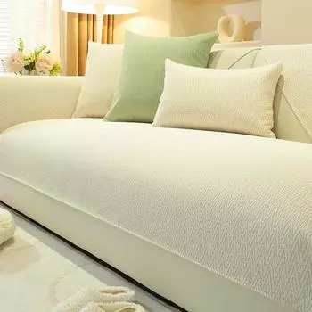 Чехол для дивана из шенилла с однотонной отделкой, устойчивый к царапинам от кошек, всесезонный, универсальный, для гостиной, нескользящий, текстурированный, для дивана 70x70cm 1pcs